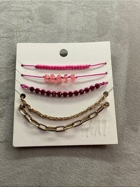 H&M Pink & Gold Layering Bracelet Set